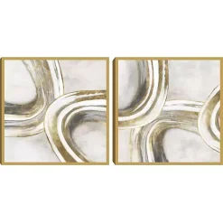 Best Kirklands Home Golden Contours Framed Canvas Art Prints, Set of 2