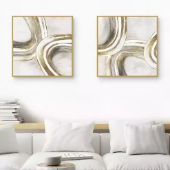 Best Kirklands Home Golden Contours Framed Canvas Art Prints, Set of 2