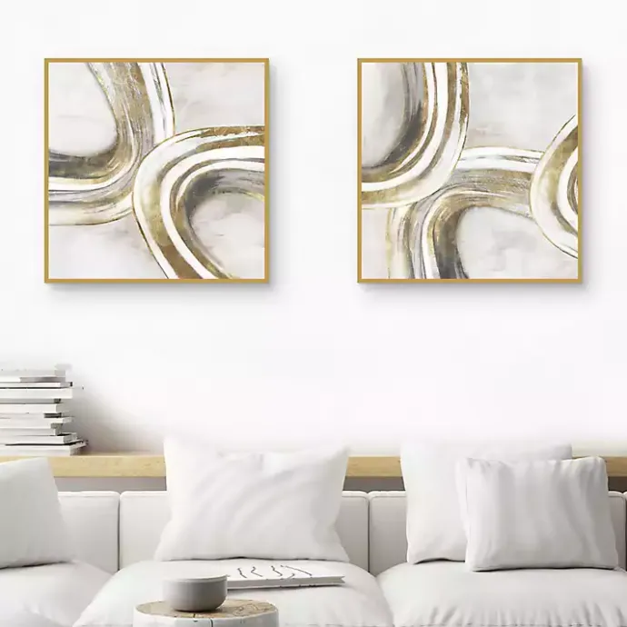 Best Kirklands Home Golden Contours Framed Canvas Art Prints, Set of 2
