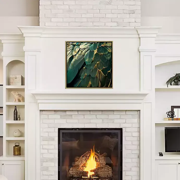 Best Kirklands Home Golden Gilt Feathers Canvas Framed Art