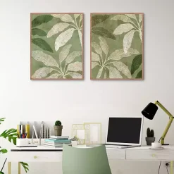 Online Kirklands Home Golden Palms Framed Canvas Art Prints, Set of 2
