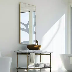 Clearance Kirklands Home Golden Simple Rectangular Frame Wall Mirror