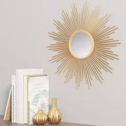 Hot Kirklands Home Golden Sunburst Small Decorative Wall Mirror