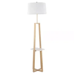 Online Kirklands Home Golden Triangle Marble Shelf Floor Lamp White