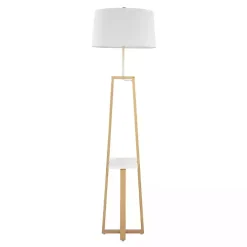 Online Kirklands Home Golden Triangle Marble Shelf Floor Lamp White