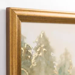 New Kirklands Home Golden Watercolor Treeline Framed Canvas Art Print
