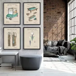 Kirklands Home Golf Tee Patent Framed Art Print Tan