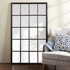 Outlet Kirklands Home Grande Black Window Pane Leaner Mirror