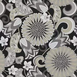 New Kirklands Home Graphite Floral Outdoor Seat Cushions, Set of 2