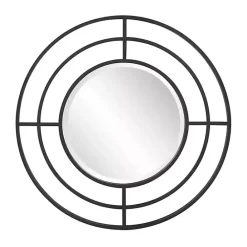 New Kirklands Home Graphite Metal Bullseye Round Wall Mirror
