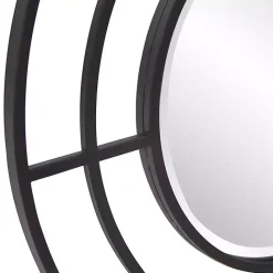 New Kirklands Home Graphite Metal Bullseye Round Wall Mirror