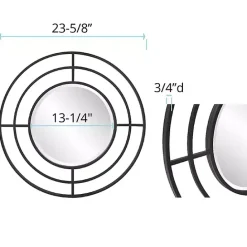 New Kirklands Home Graphite Metal Bullseye Round Wall Mirror