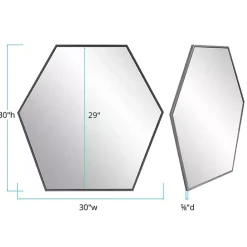 Hot Kirklands Home Graphite Metal Hexagonal Mirror