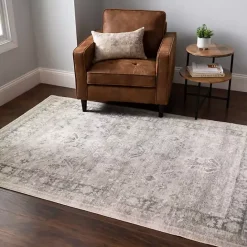 Sale Kirklands Home Graphite Rosette Area Rug, 7x9 Gray