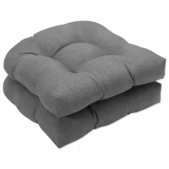 Outlet Kirklands Home Graphite Tufted Outdoor Seat Cushions, Set of 2 Gray