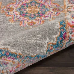 Hot Kirklands Home Gray & Pink Central Motif Botanical Area Rug, 9x12
