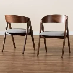 Outlet Kirklands Home & Walnut Danton Dining Chairs, Set of 2 Gray