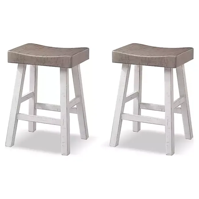 New Kirklands Home & White Cooper Counter Stools, Set of 2 Gray