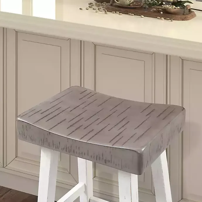 New Kirklands Home & White Cooper Counter Stools, Set of 2 Gray