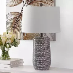 Hot Kirklands Home Gray & Dots Celvin Table Lamp White