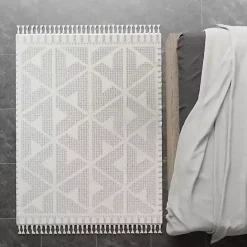 Outlet Kirklands Home & White Geometric Shag Area Rug, 8x10 Gray
