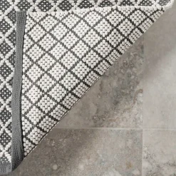 Discount Kirklands Home Gray & White Trellis Indoor/Outdoor Rug, 4x6