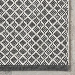 New Kirklands Home Gray & White Trellis Indoor/Outdoor Rug, 5x8