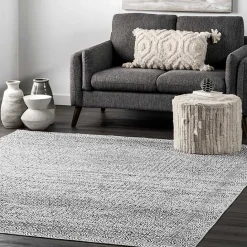 Kirklands Home Gray Abstract Pattern Washable Runner