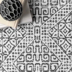 Kirklands Home Gray Abstract Pattern Washable Runner