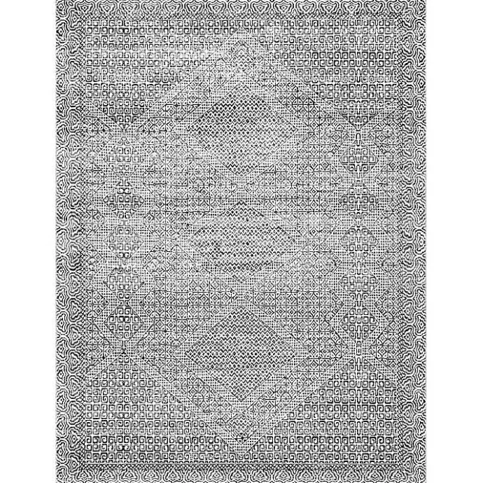 Kirklands Home Gray Abstract Pattern Washable Area Rug, 5x8