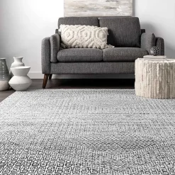 Kirklands Home Gray Abstract Pattern Washable Area Rug, 5x8