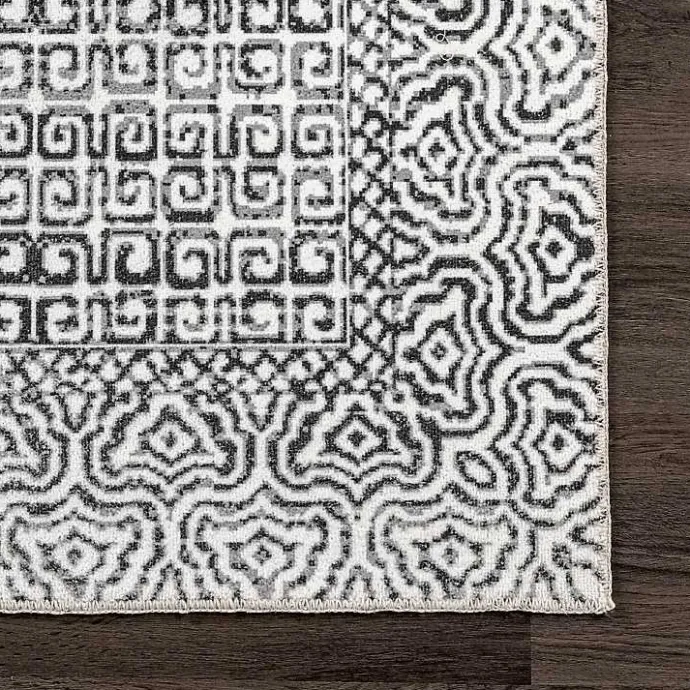 Kirklands Home Gray Abstract Pattern Washable Area Rug, 5x8