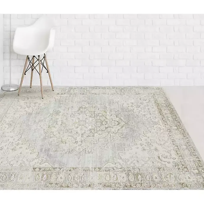 Best Kirklands Home Gray and Beige Vintage Medallion Area Rug, 5x7
