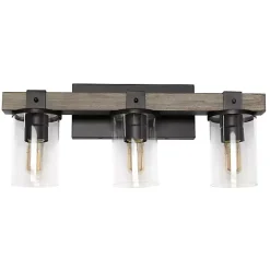Discount Kirklands Home and Black Glass Shade Vanity Light Gray