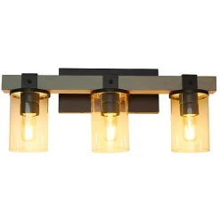Discount Kirklands Home and Black Glass Shade Vanity Light Gray