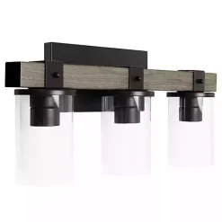 Discount Kirklands Home and Black Glass Shade Vanity Light Gray