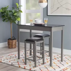 Online Kirklands Home Gray and Black 3-pc. Stool and Table Set