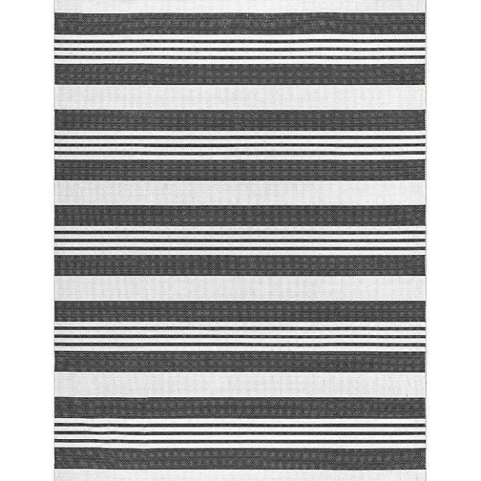 Online Kirklands Home Gray and Black Striped Washable Area Rug, 5x8