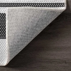 Online Kirklands Home Gray and Black Striped Washable Area Rug, 5x8