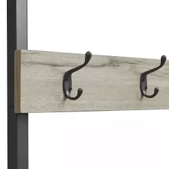 New Kirklands Home and Black Wood Bench Hall Tree Gray