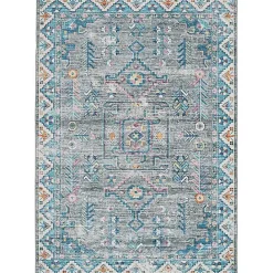 Hot Kirklands Home Gray and Blue Barron Washable Area Rug, 5x7