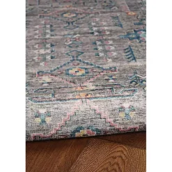 Hot Kirklands Home Gray and Blue Barron Washable Area Rug, 5x7
