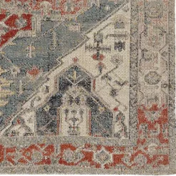 Sale Kirklands Home Gray and Blue Traditional Medallion Area Rug, 8x10