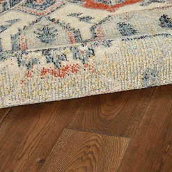 Sale Kirklands Home Gray and Blue Traditional Medallion Area Rug, 8x10