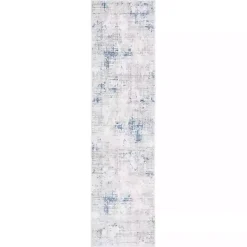 New Kirklands Home Gray and Blue Whisper Abstract Runner, 2x8