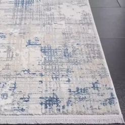 New Kirklands Home Gray and Blue Whisper Abstract Area Rug, 6x6