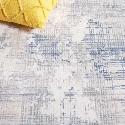 New Kirklands Home Gray and Blue Whisper Abstract Area Rug, 6x6