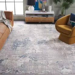 Online Kirklands Home Gray and Blue Whisper Abstract Area Rug, 8x10