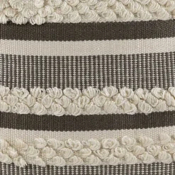 Discount Kirklands Home Gray and Cream Striped Indoor/Outdoor Pillow