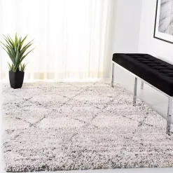 Discount Kirklands Home Gray and Ivory Fontana Shag Area Rug, 5x7
